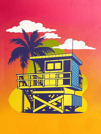 Miami Beach handpainted